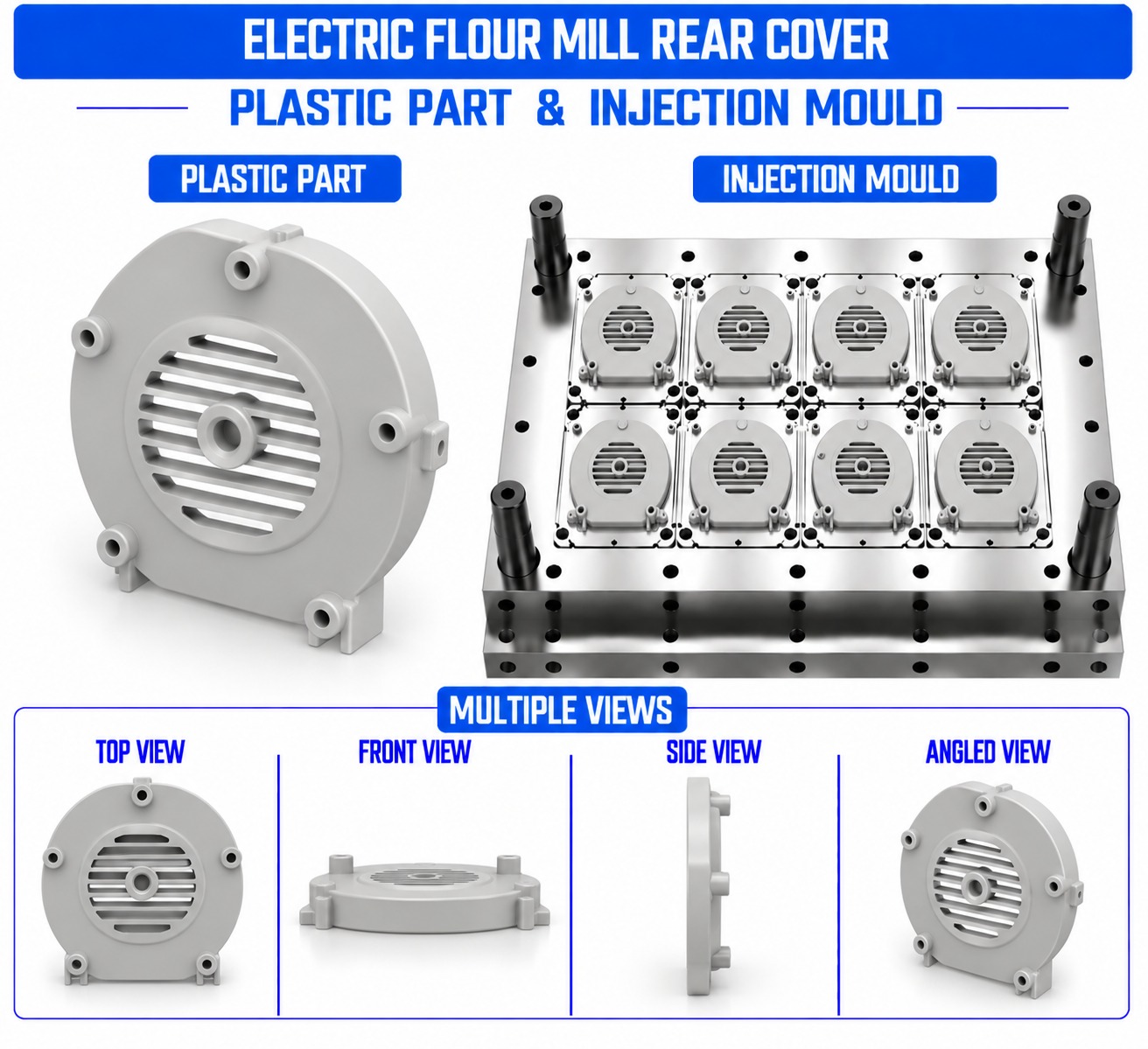 Electric Flour Mill Plastic Rear Cover Mould and Moulding Service